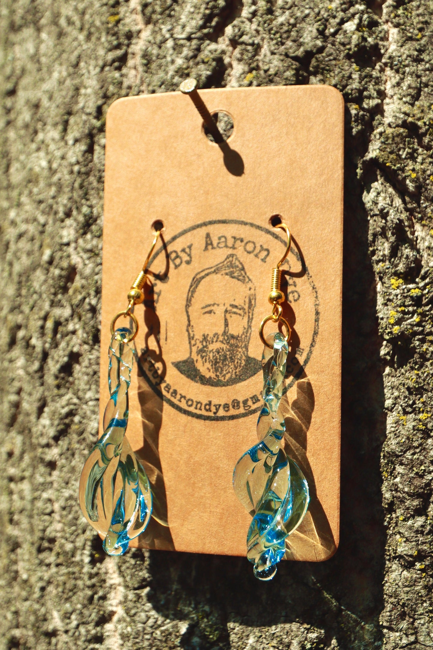 Vibrant Sea Blue Glass Earrings - Handmade Statement Jewelry - Glass Blown Gift