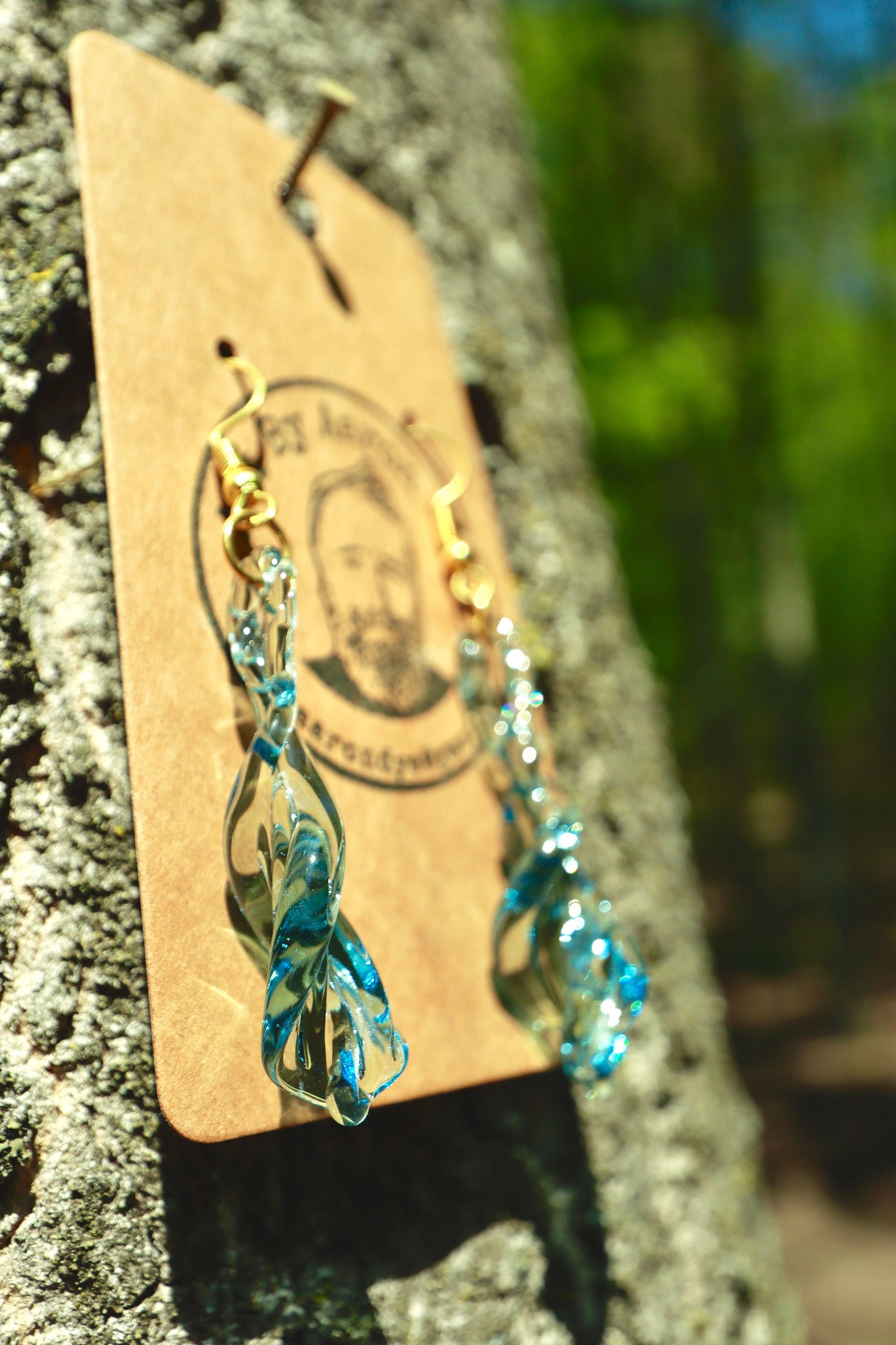 Vibrant Sea Blue Glass Earrings - Handmade Statement Jewelry - Glass Blown Gift