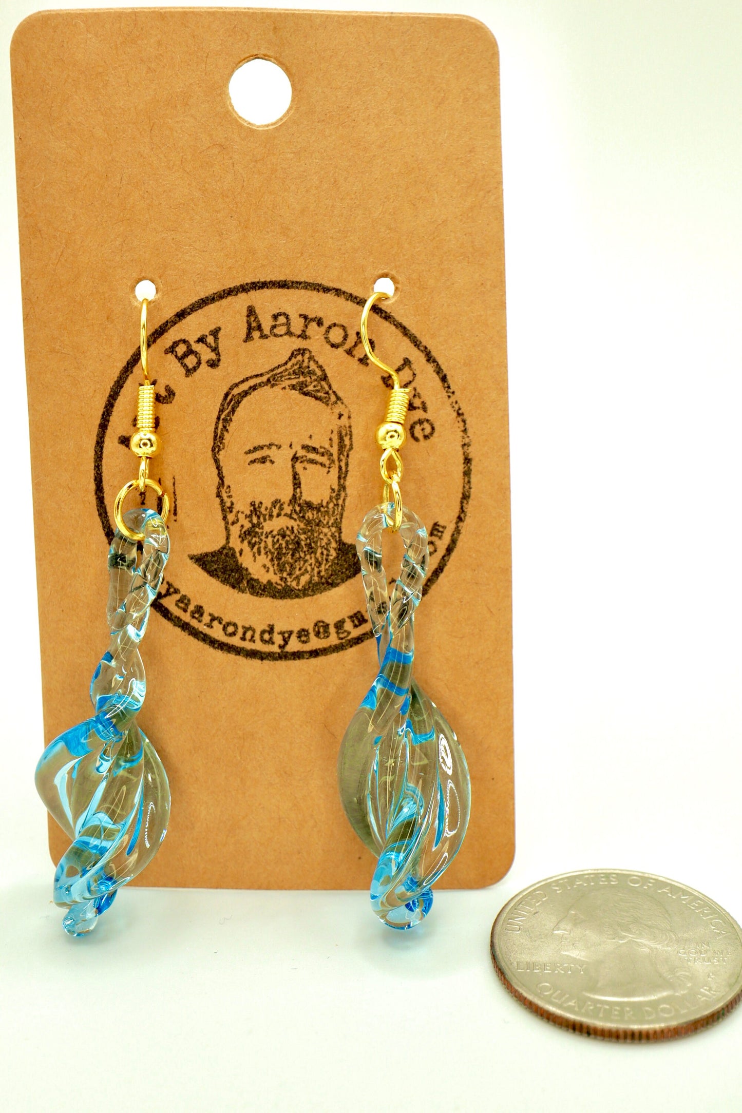 Vibrant Sea Blue Glass Earrings - Handmade Statement Jewelry - Glass Blown Gift
