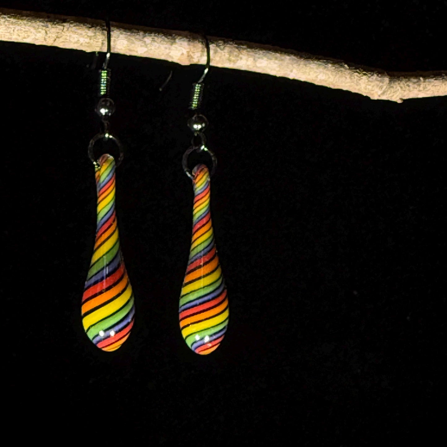 Glass Earrings Rainbow Earrings
hand blown
funky cute pride
dangle tear drop
statement jewelry
valentines crystal
Hypoallergenic gift
rare boho girlfriend
Lampwork heady fun
colorful fairy mom
handcrafted gifts
handmade earring for
one of a kind