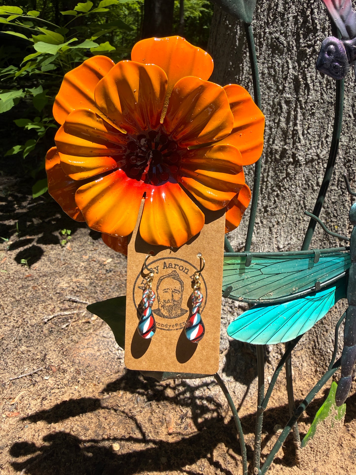 USA Blown Glass Drop Earrings