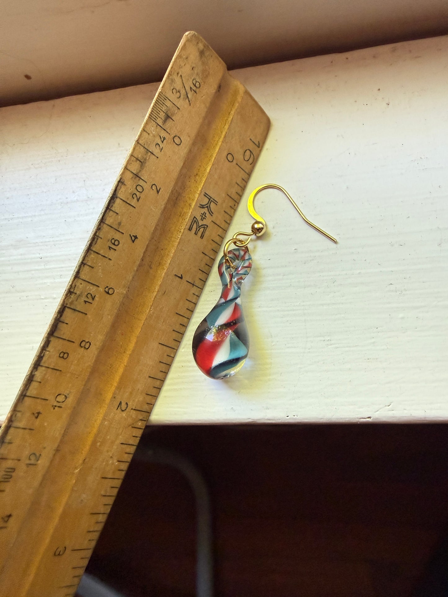 USA Blown Glass Drop Earrings