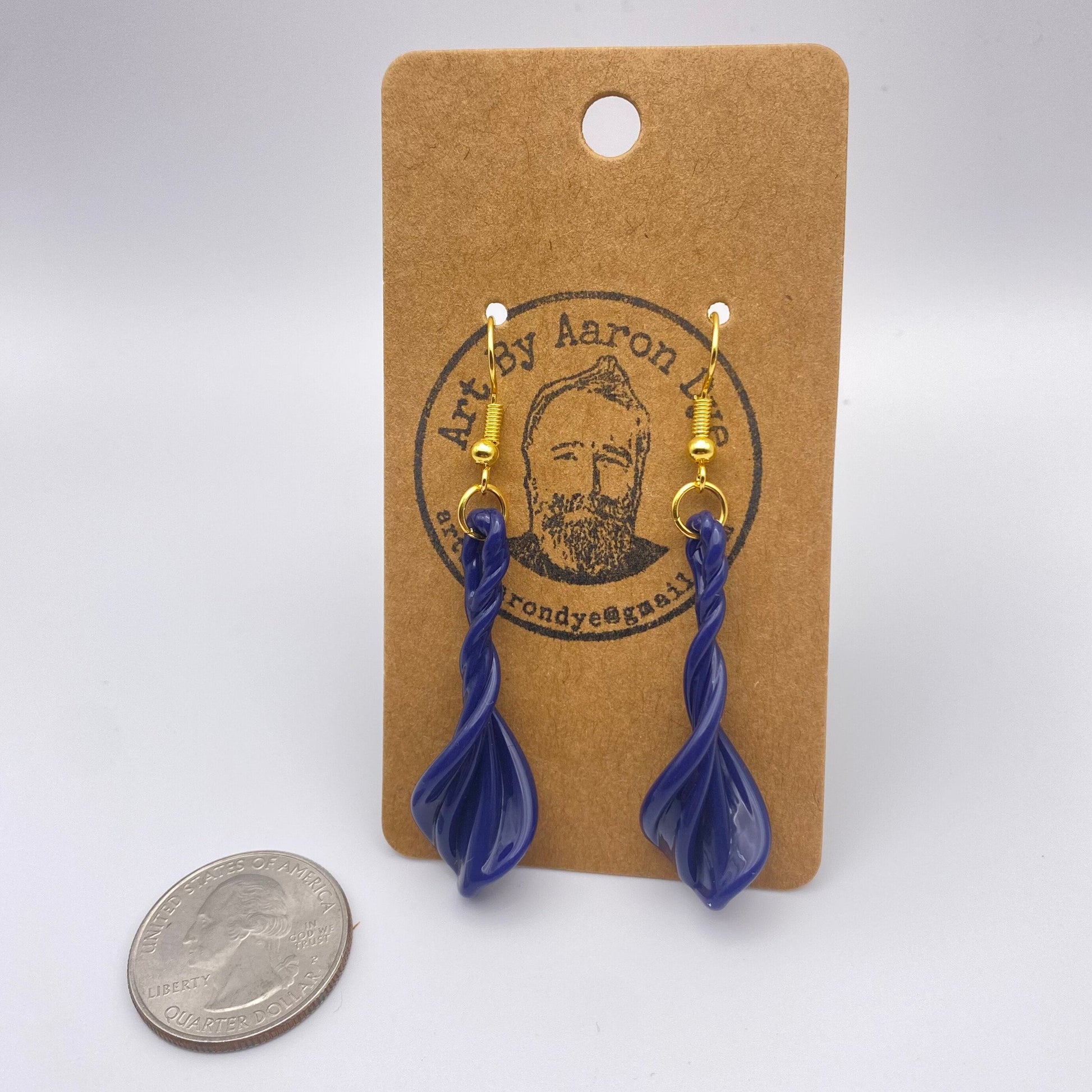 Purple Blown Glass Earrings - Handcrafted Jewelry - Hypoallergenic | Art By Aaron Dye