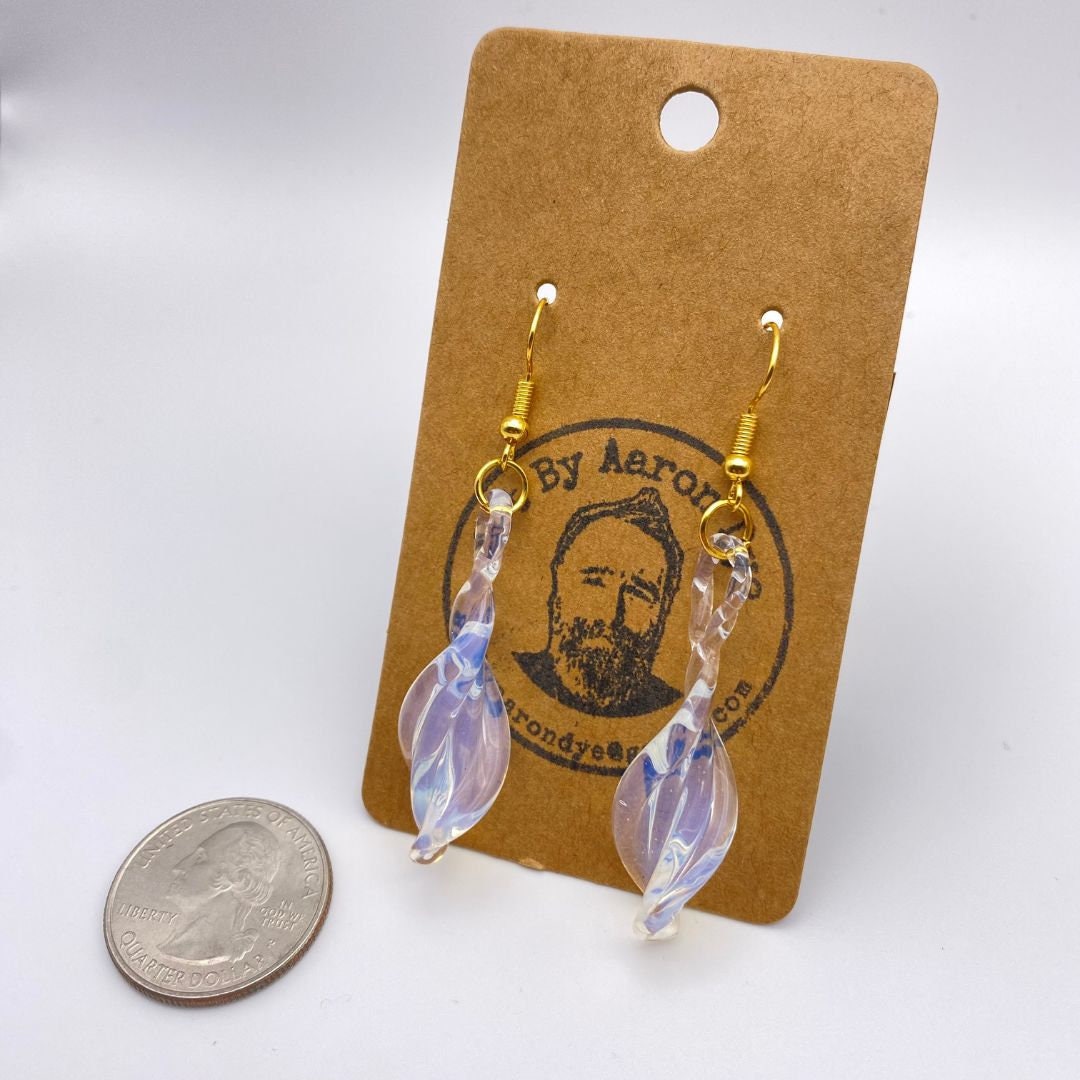 Statement Bridal Earrings - Handcrafted Blown Glass - Elegant Lightweight Hypoallergenic Gold Jewelry