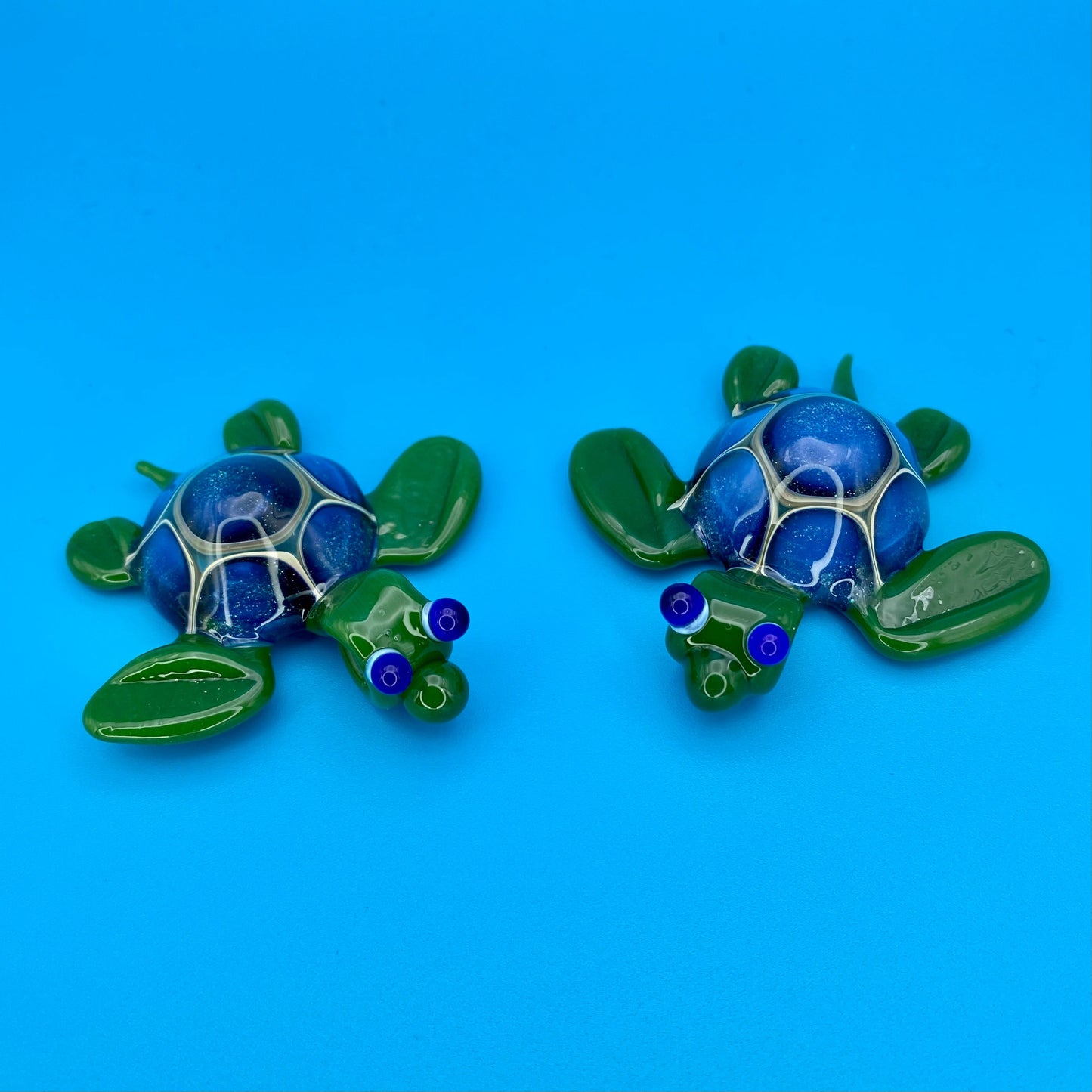 Sea Turtle Glass Pendant - Handmade Blown Glass Jewelry