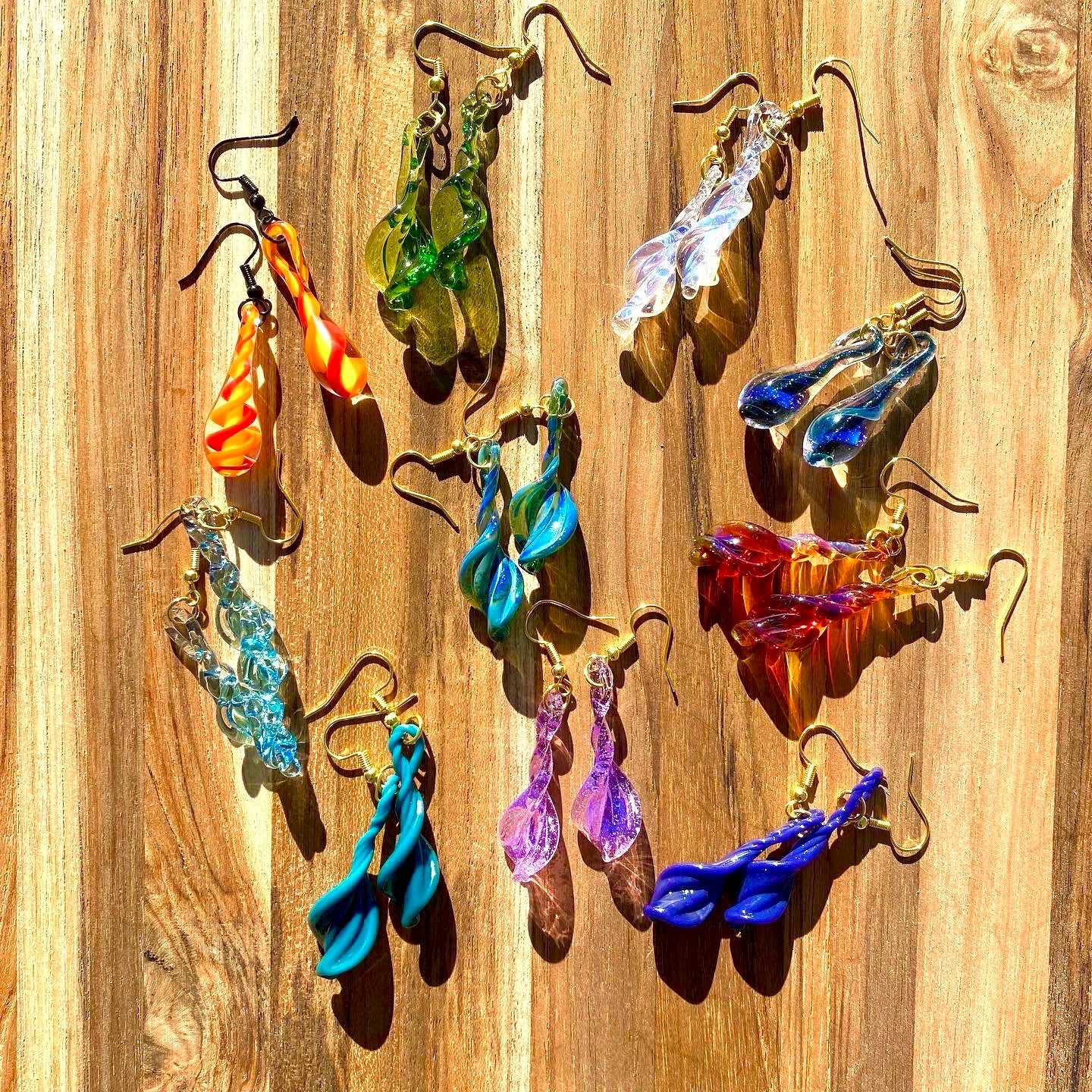 Purple Blown Glass Earrings - Handcrafted Jewelry - Hypoallergenic | Art By Aaron Dye