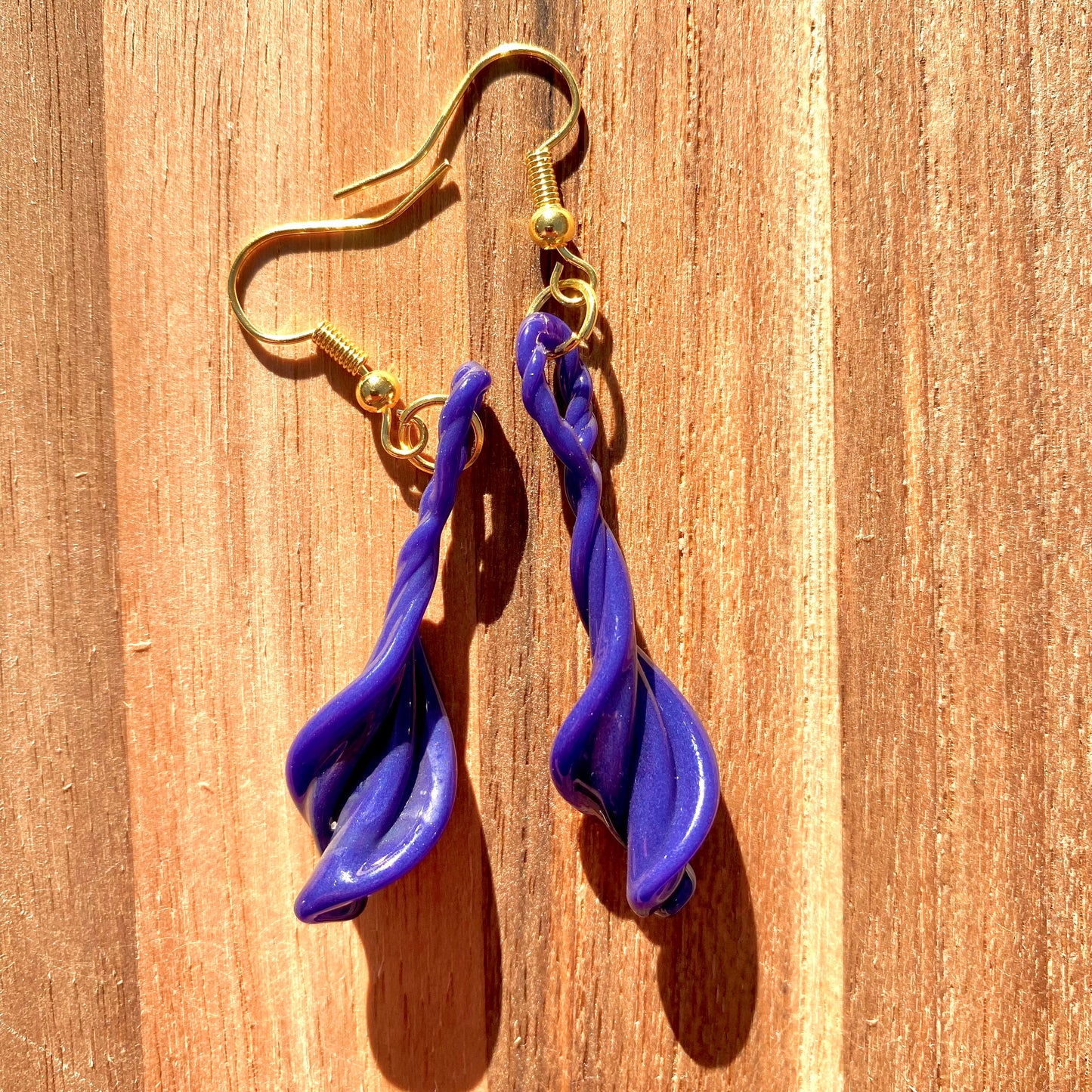 Purple Blown Glass Earrings - Handcrafted Jewelry - Hypoallergenic | Art By Aaron Dye