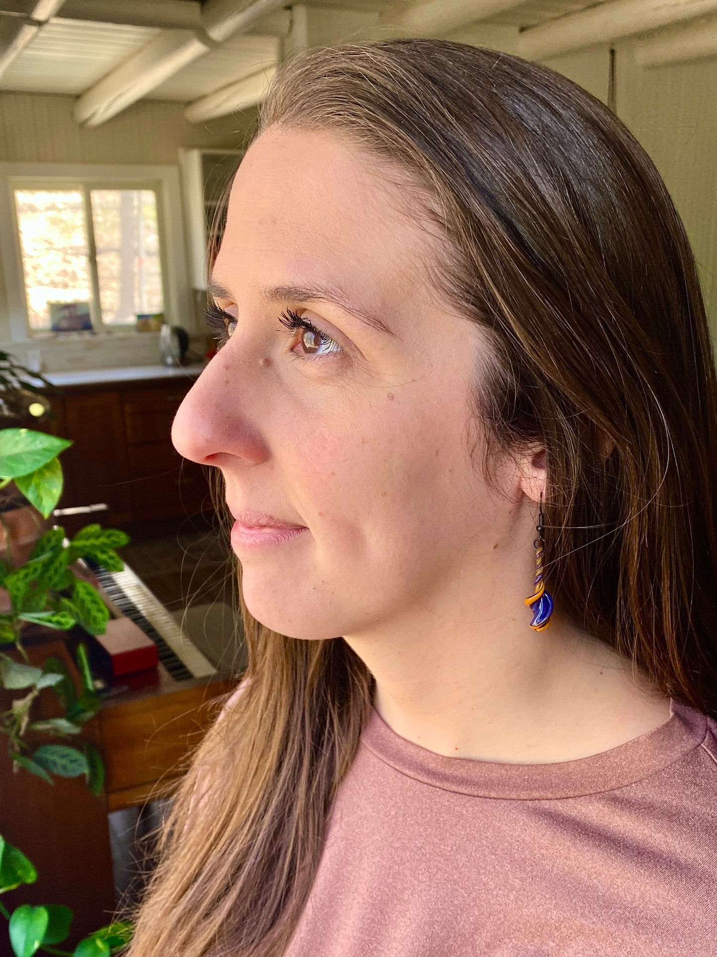 Colorful Blown Glass Earrings - Dangle and Drop - Handcrafted Jewelry Gift - Hypoallergenic | Art By Aaron Dye