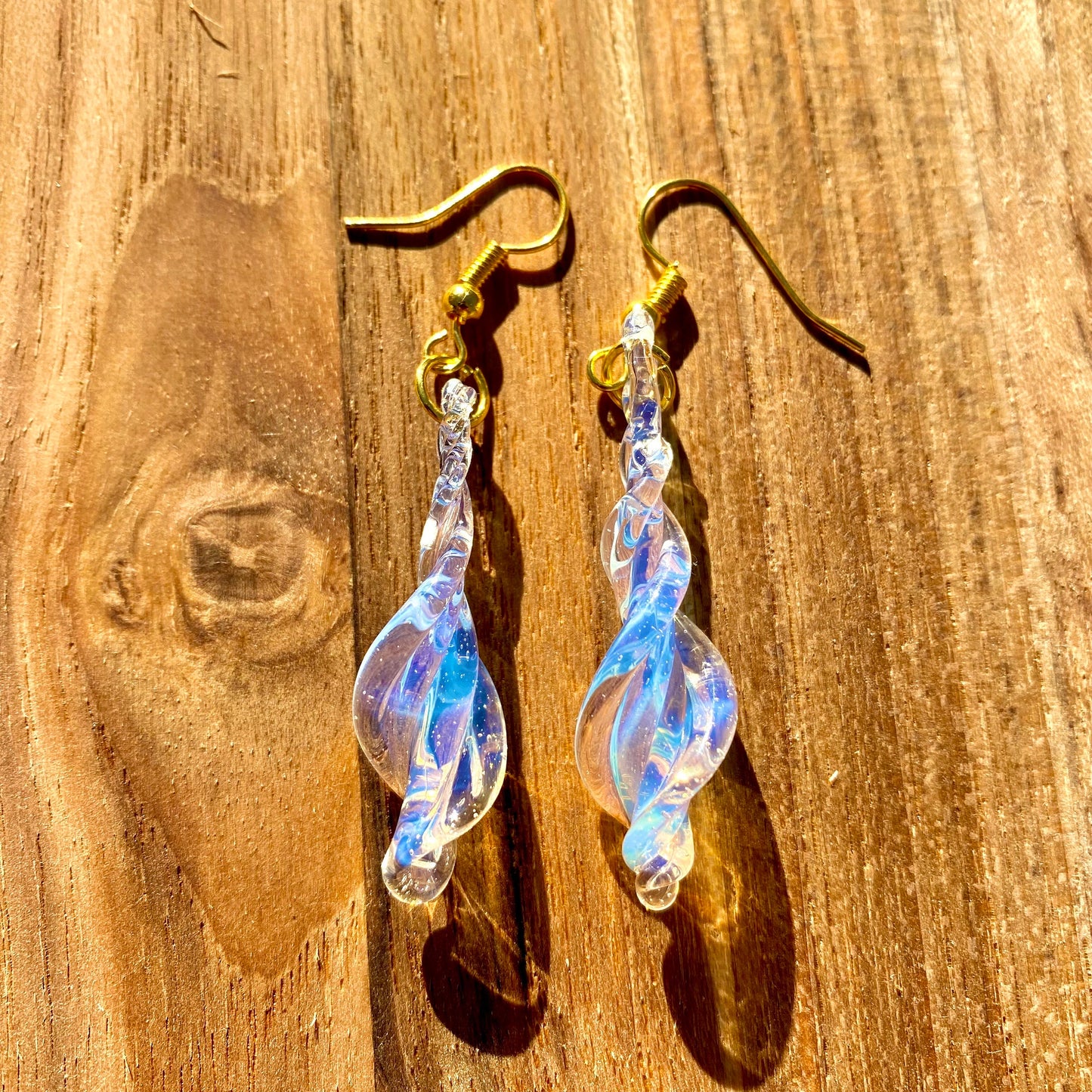 Statement Bridal Earrings - Handcrafted Blown Glass - Elegant Lightweight Hypoallergenic Gold Jewelry