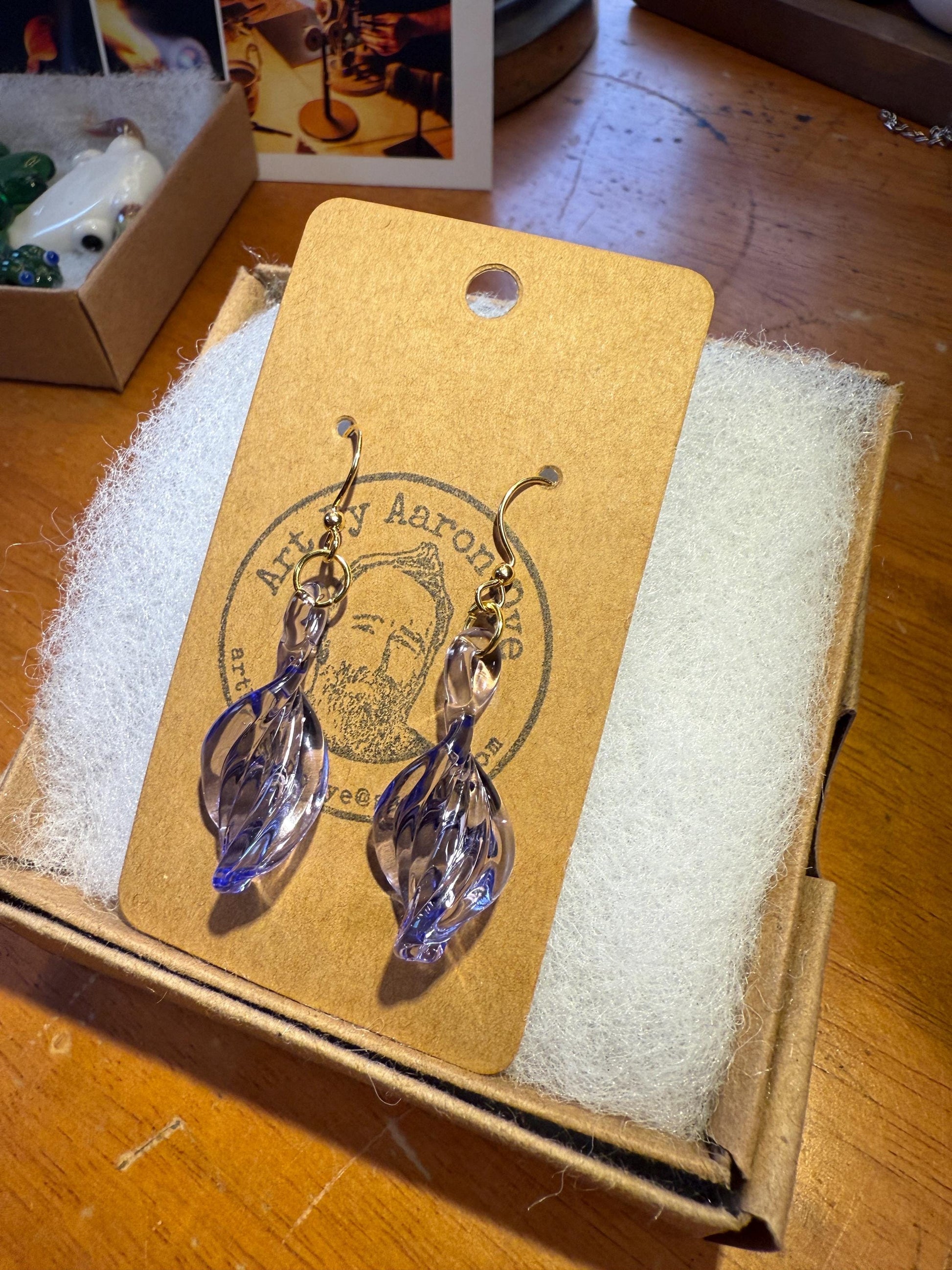 Handcrafted Lavender Glass Earrings | Elegant Minimalist Jewelry | Unique Bridesmaid Gift