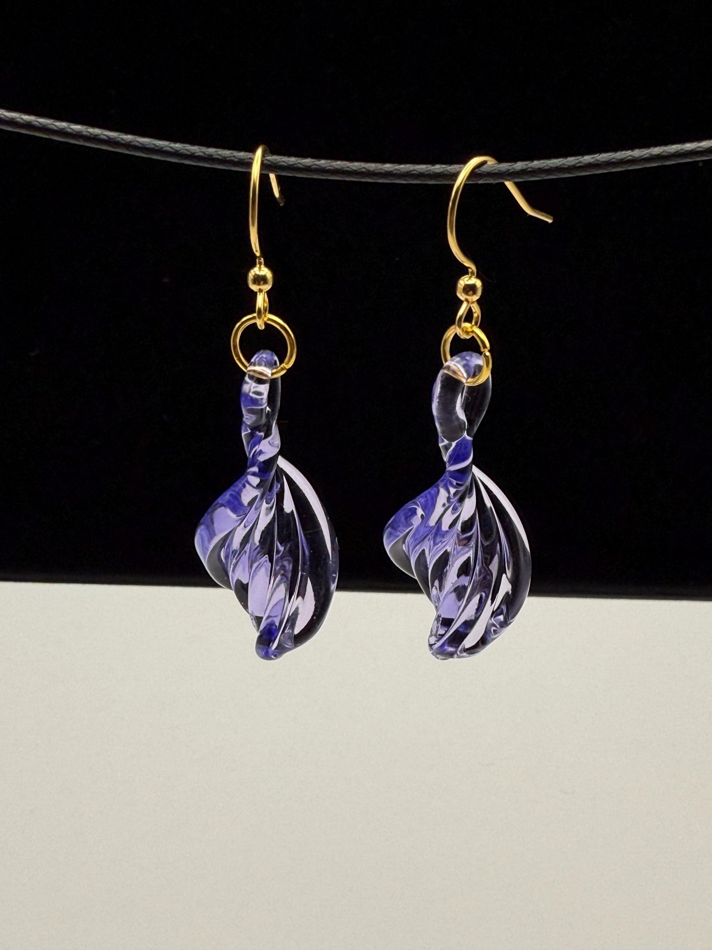 Handcrafted Lavender Glass Earrings | Elegant Minimalist Jewelry | Unique Bridesmaid Gift