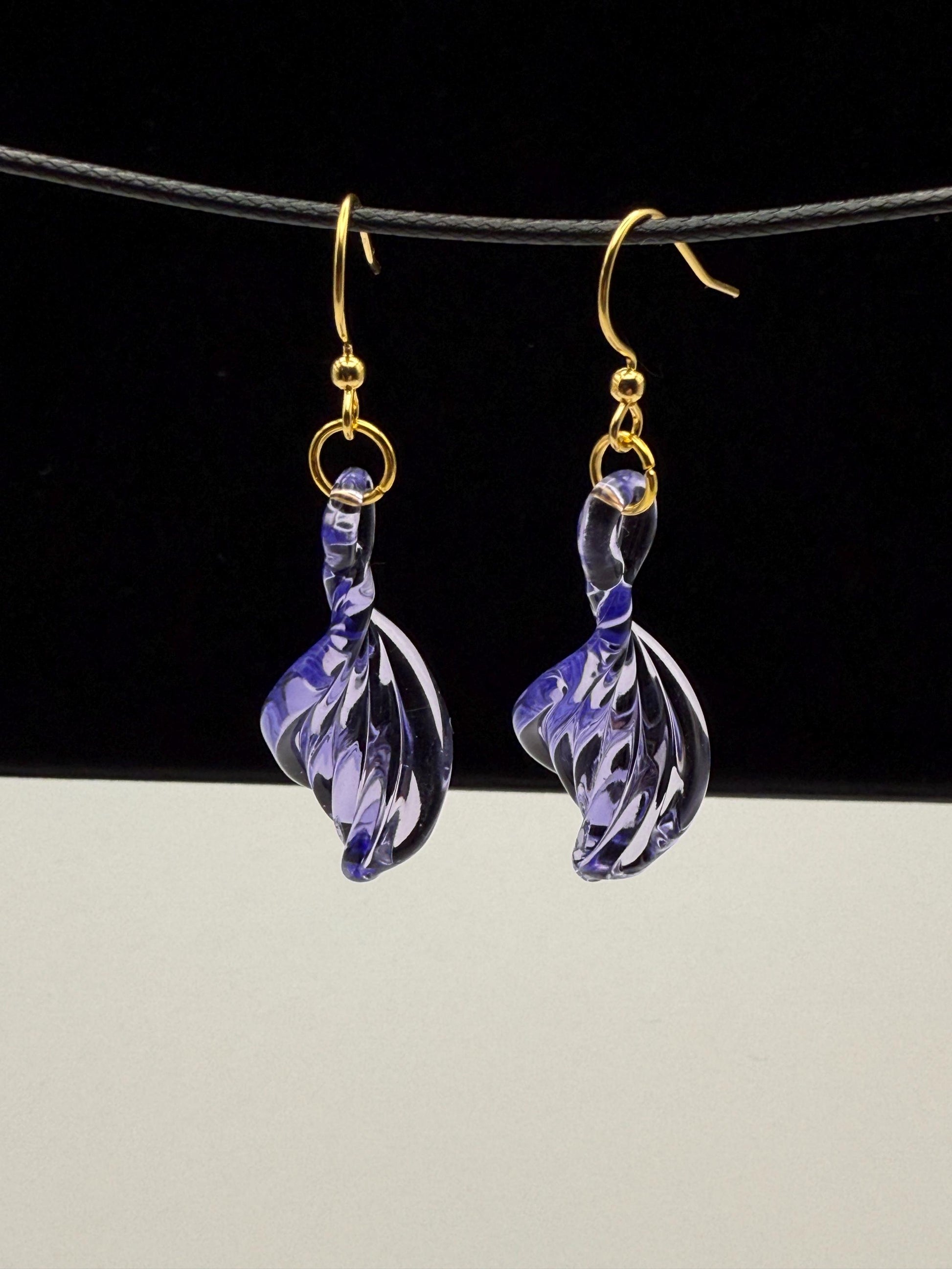 Handcrafted Lavender Glass Earrings | Elegant Minimalist Jewelry | Unique Bridesmaid Gift