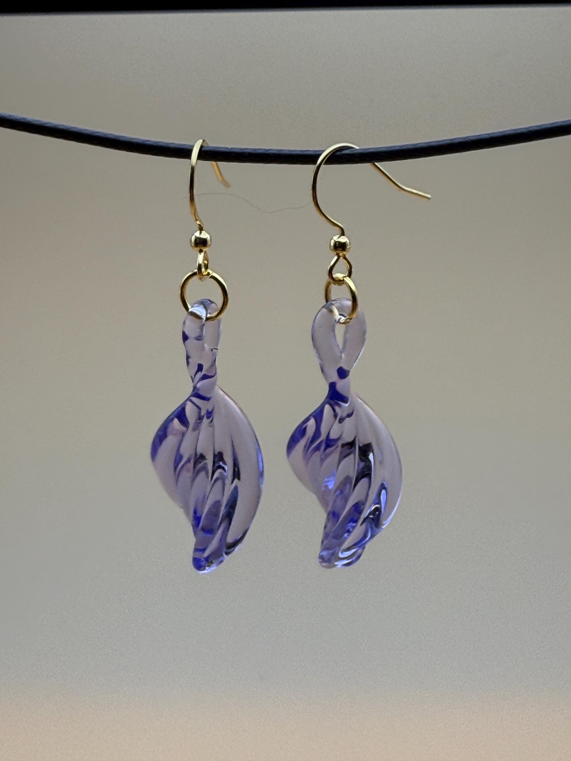 Handcrafted Lavender Glass Earrings | Elegant Minimalist Jewelry | Unique Bridesmaid Gift