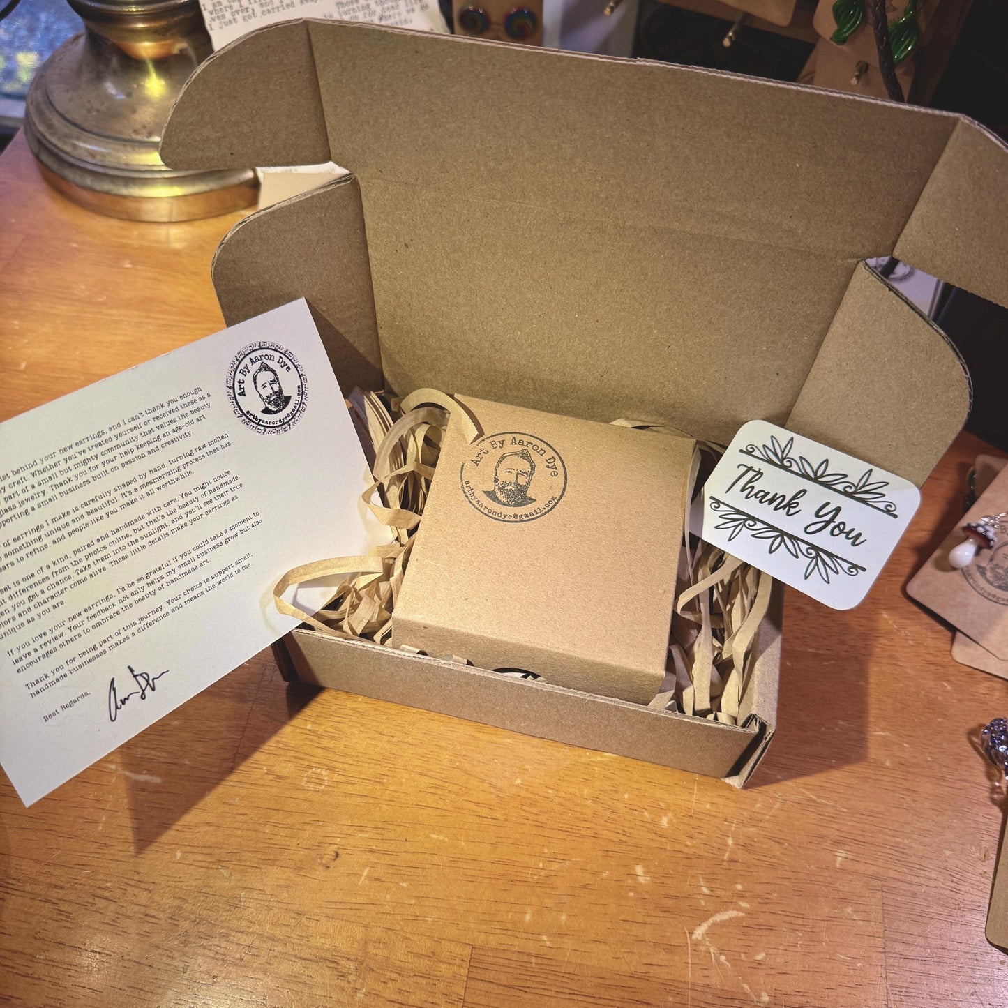 Blown Glass Honey Bee Drop Earrings - Handmade Jewelry | Art By Aaron Dye