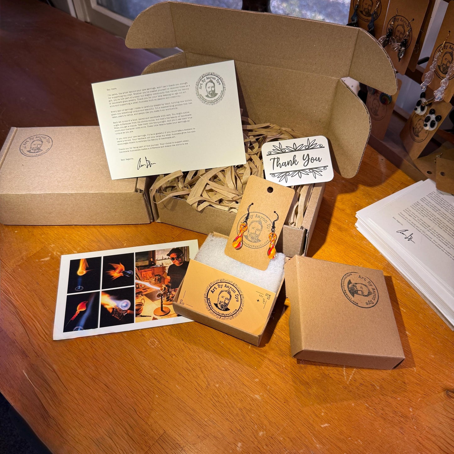 Fire Drop Blown Glass Earrings - Handmade Jewelry - Hypoallergenic | Art By Aaron Dye