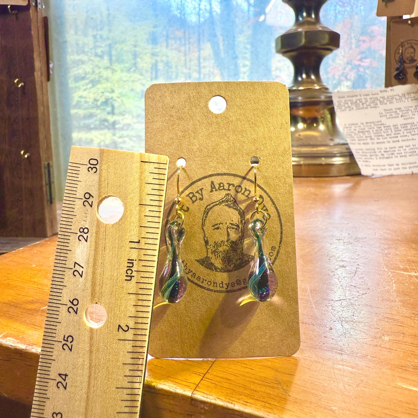 Blue Drop Blown Glass Earrings - Handmade Jewelry | Art By Aaron Dye