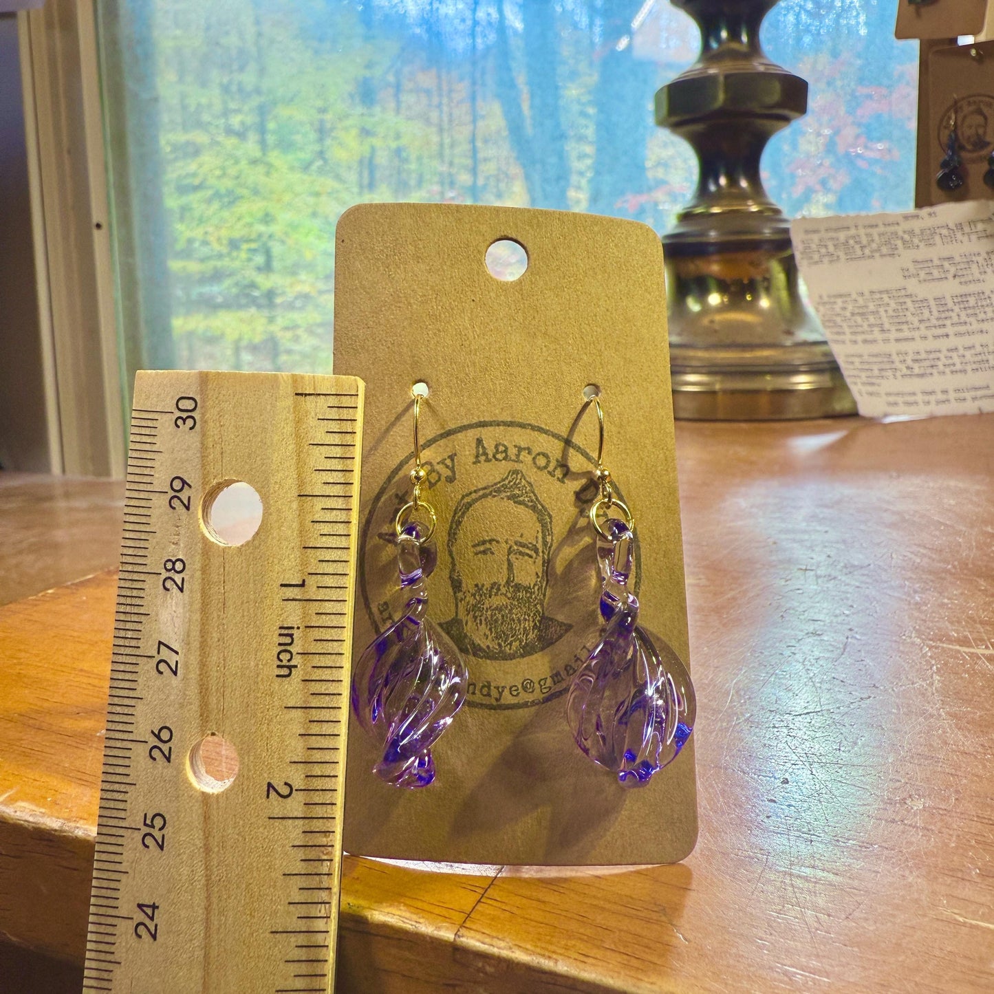 Handcrafted Lavender Glass Earrings | Elegant Minimalist Jewelry | Unique Bridesmaid Gift